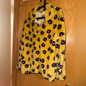 Floral Yellow Fleece Jacket